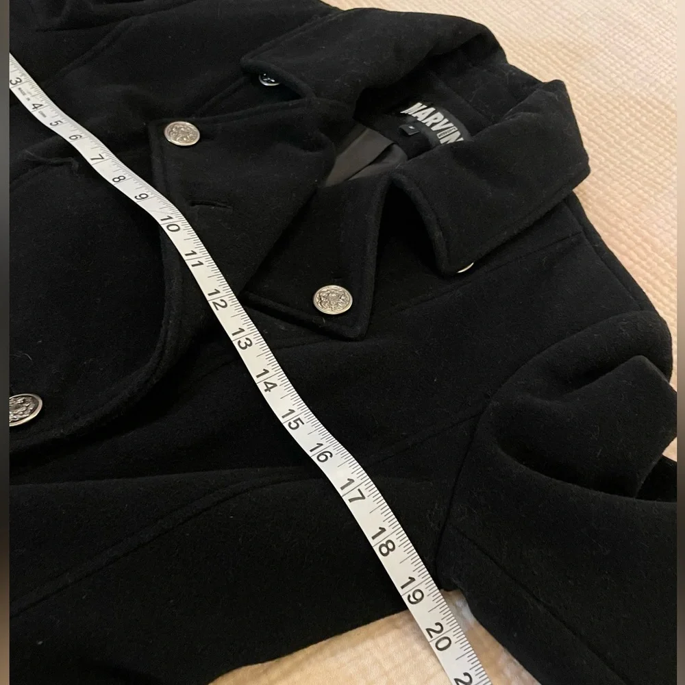 Long Line Wool Pea Coat - Picture 7 of 10